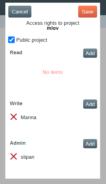 How to give access to a project